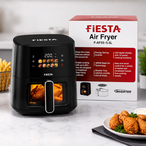 Fiesta 1800W 5.5L Air Fryer (F-AF55) Inverter With Warranty — Fiesta 1800W 5.5L Air Fryer (F-AF55) Inverter With Warranty