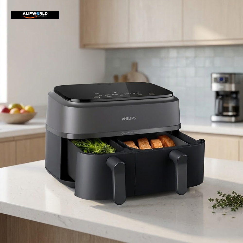 Philips 9.0 Ltr Dual Basket Airfryer 3000 Series Model NA350/00 with Rapid Air Technology — Philips 9.0 Ltr Dual Basket Airfryer 3000 Series Model NA350/00 with Rapid Air Technology